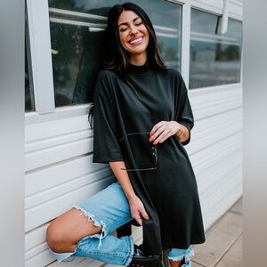 Lala Icon Mock Neck Top in Black